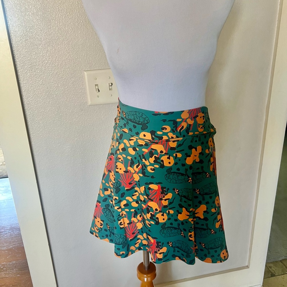 Dona Jo Floral Green Tennis Skirt/Skort